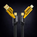 3-in-1 Cable 13 A 1.2 m Metal Braided 65 Watt 100 Mbps Braided Fast Charging